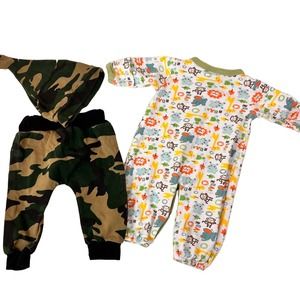 *Little brother Baby Boy newborn Bundle Camo & sleeper 0306